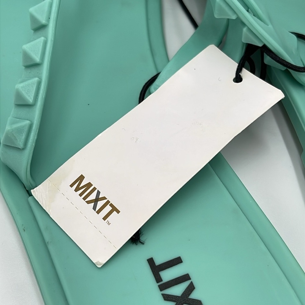 NWT Mixit Women’s Green Jelly Flip-Flops - Size 10 - Picture 6 of 7